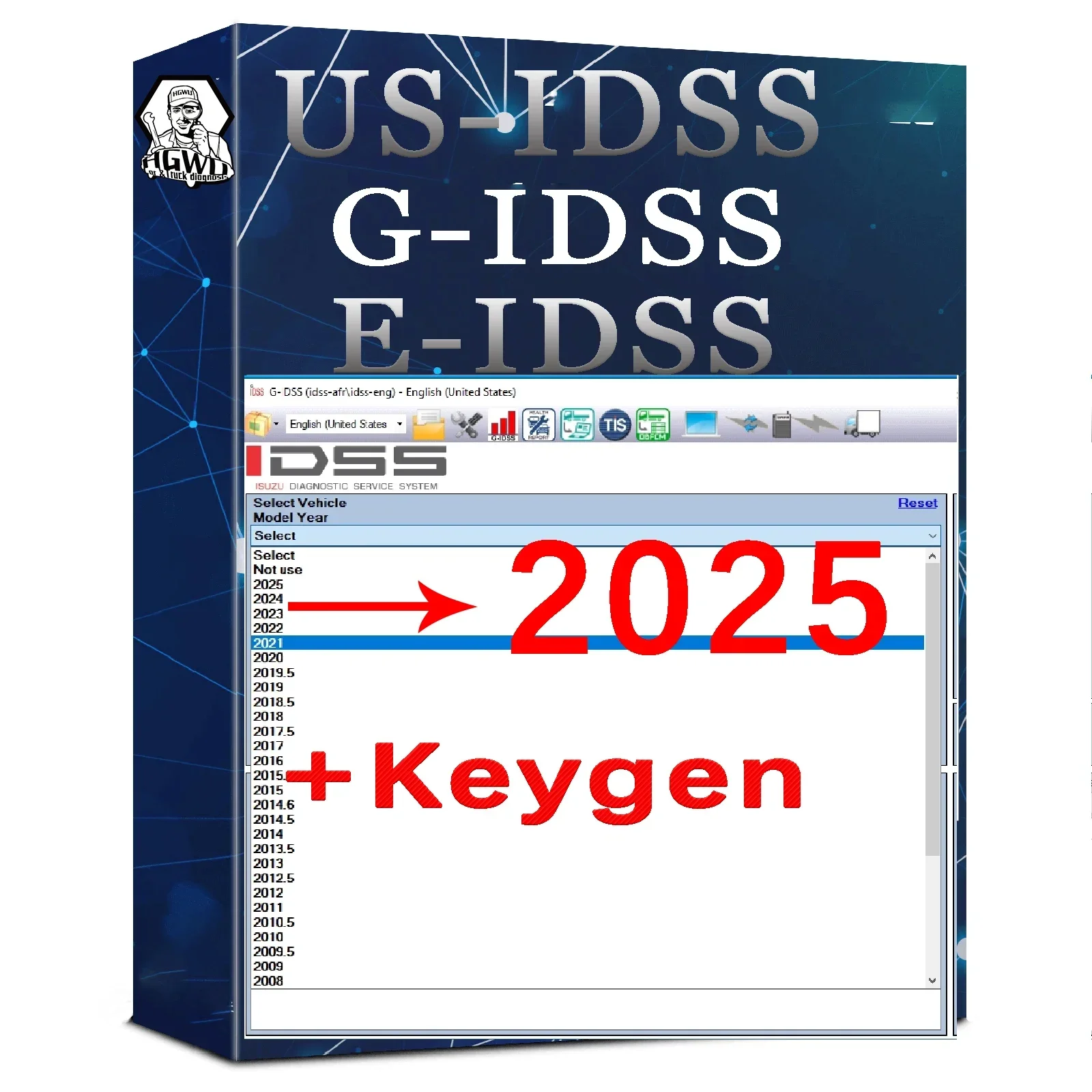 2025 For  Isuzu US-IDSS Global G-IDSS E-IDSS WorldWide | USA and Canada Diagnostic Service System For ISUZU TRUCKS