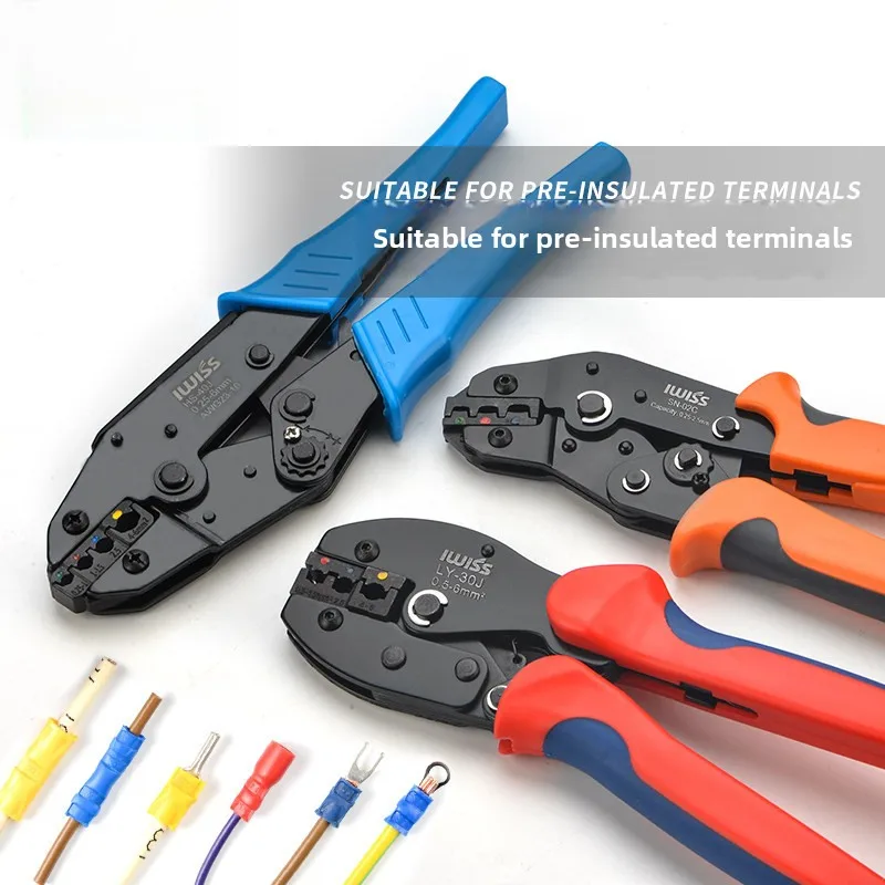 Multifunctional Crimping Plier Pre-insulated Terminal U Y Fork Type Wire Connector Hand Crimp