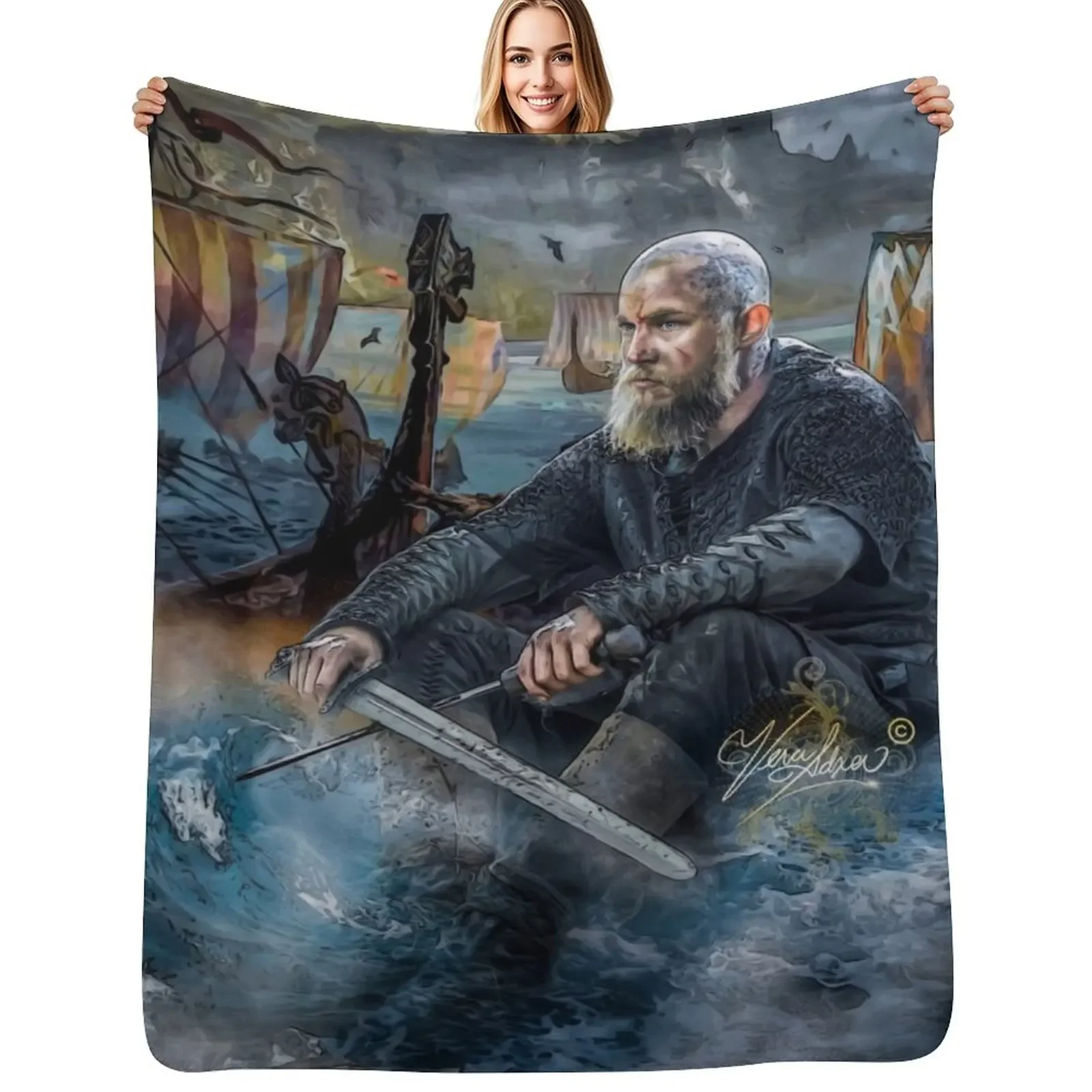 

warrior King VKS Throw Blanket Decorative Throw Summer Beddings Flannels anime Blanket