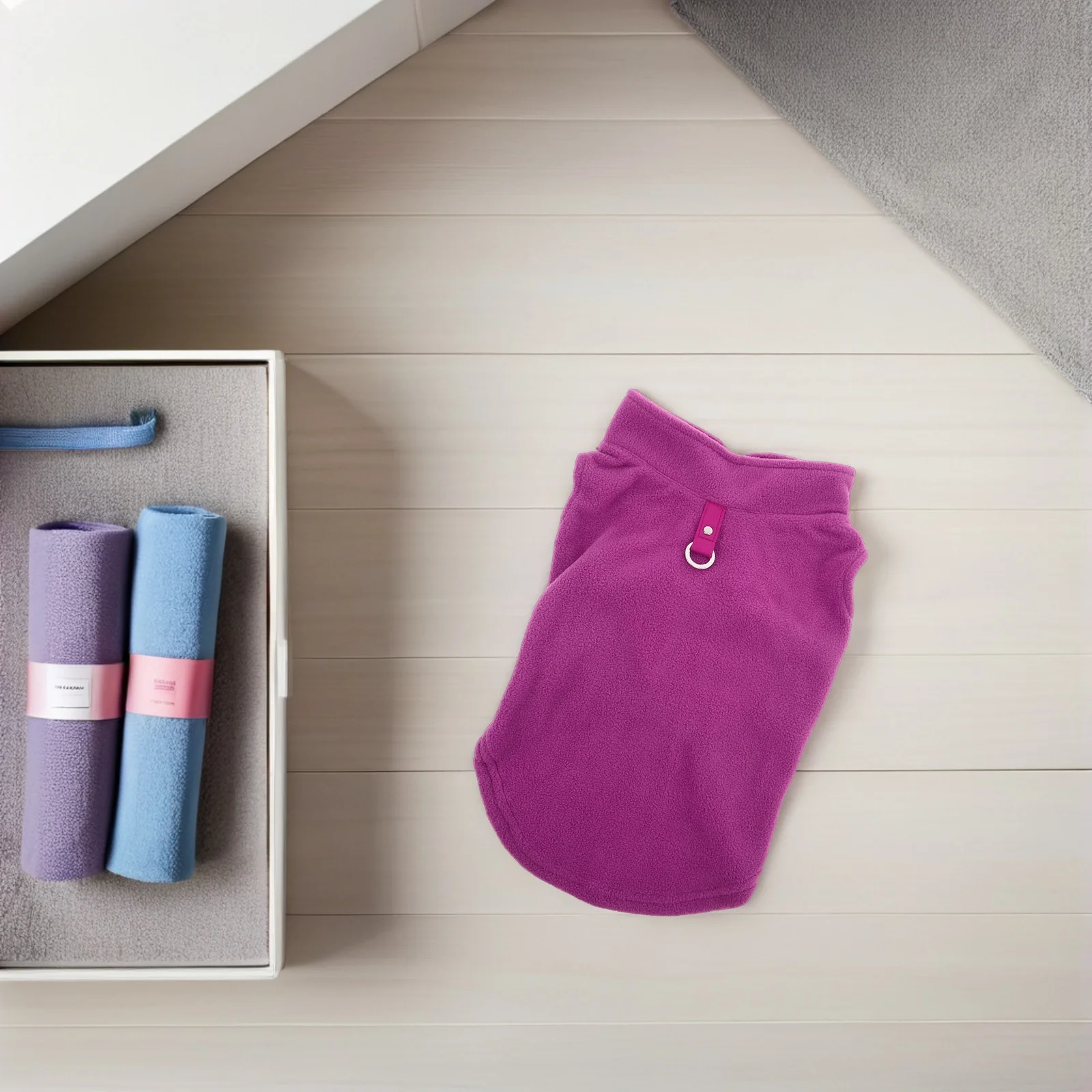 강아지 겨울 보온 플리스 조끼 이미지