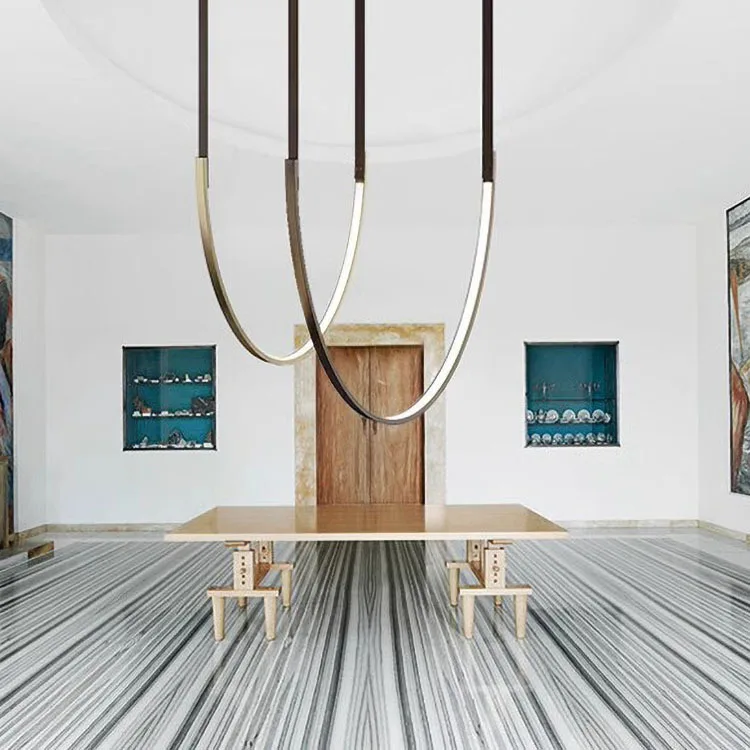 

Minimalist Designer Shaped Belt Light Creative Alien Restaurant Light Art Store Chandelier