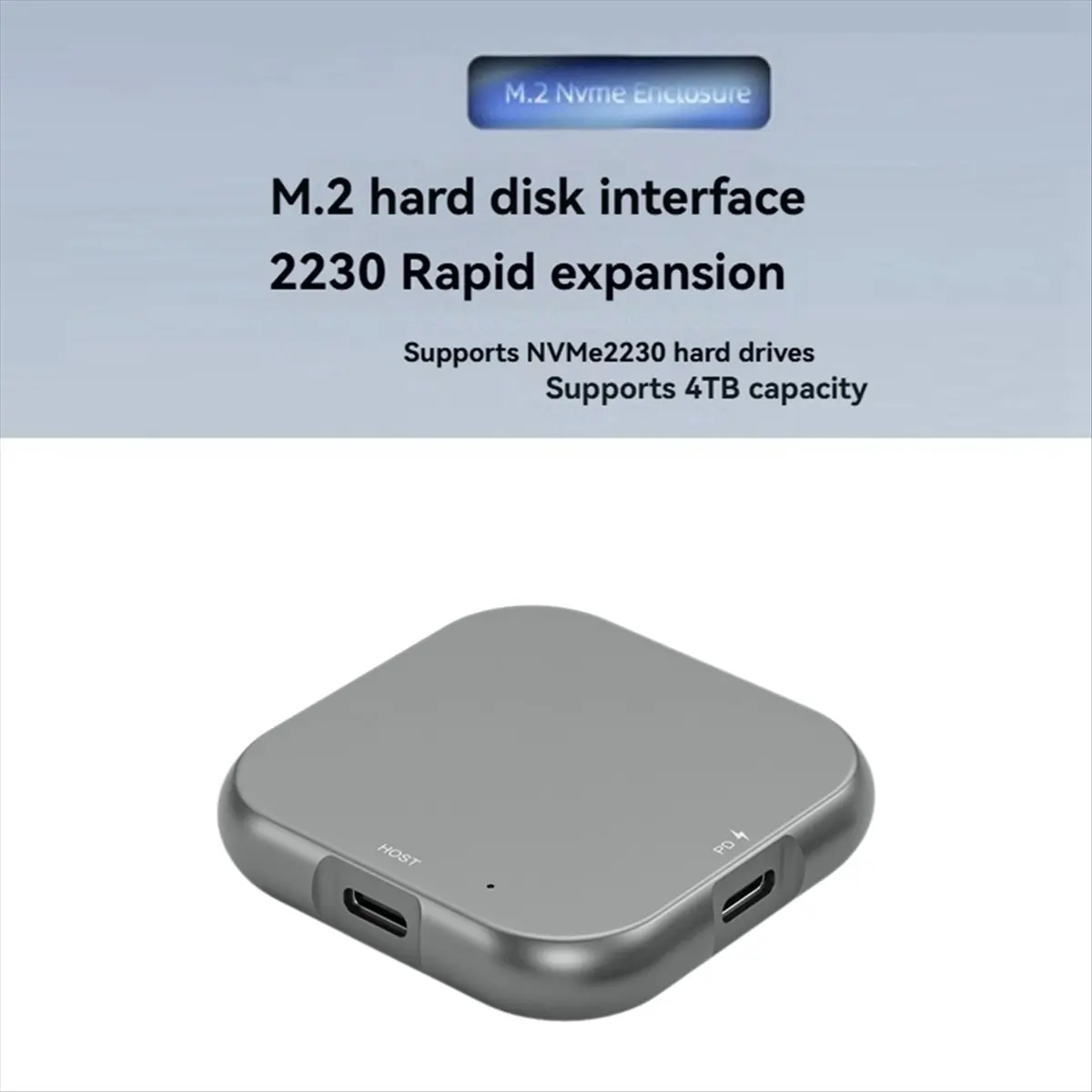 SCLS Magnetic 2230 M.2 NVMe SSD Enclosure USB3.2 10Gbps M.2 2230 NVMe Enclosure USB-C External Case PD 100W Fast Charger