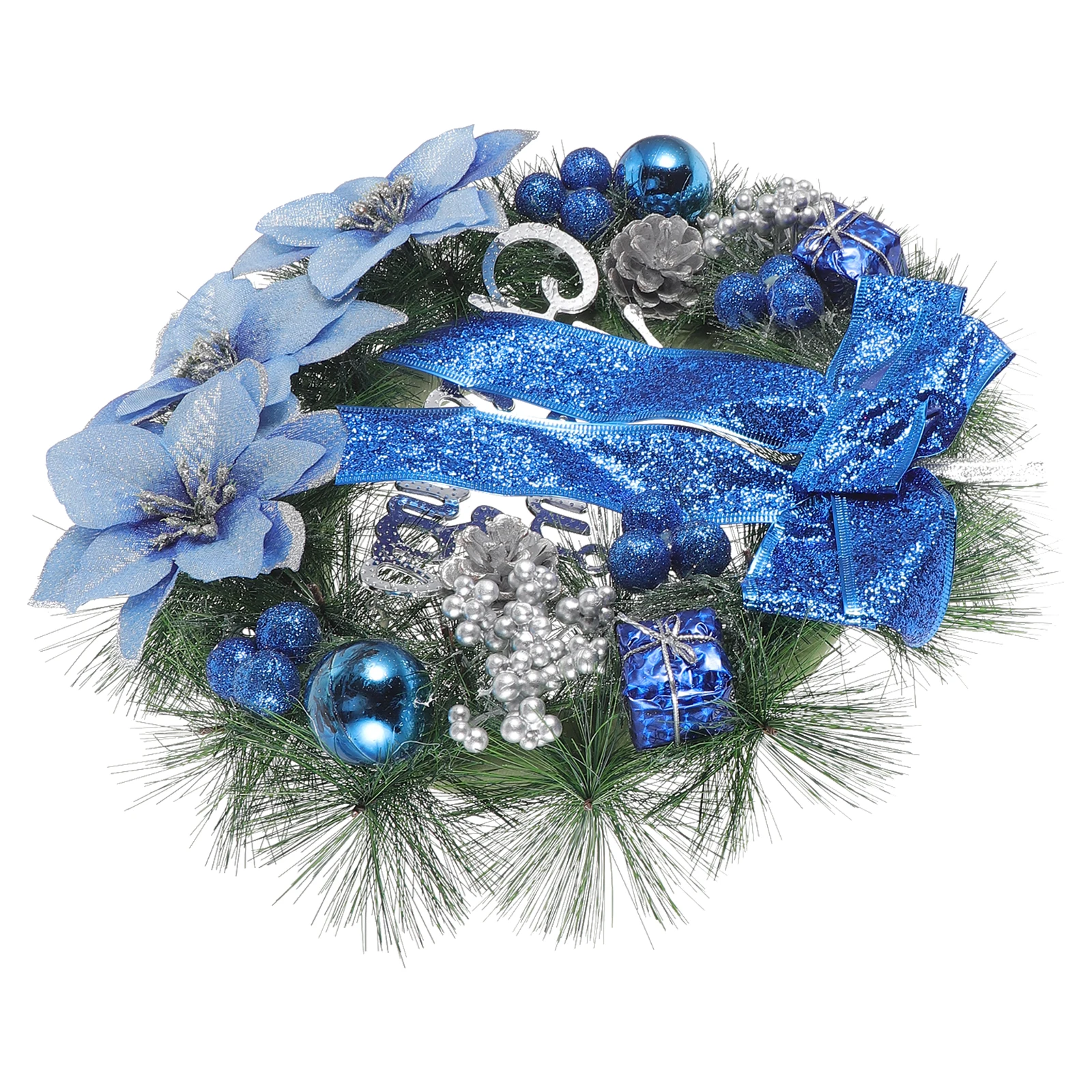 

30 Cm Turquoise Christmas Wreath Window Decorations Hanging Ornament Indoor Blue Wreaths