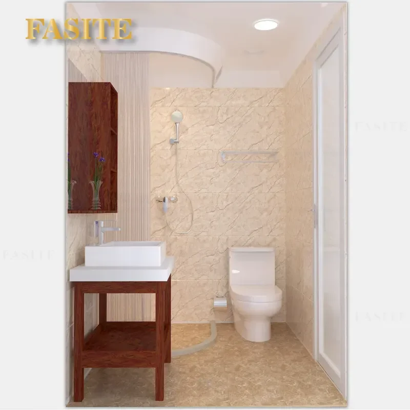 For Modern Simple Integral Shower Room Tempered Glass with Chassis Household Bathroom Waterproof Easy Install Space Saving