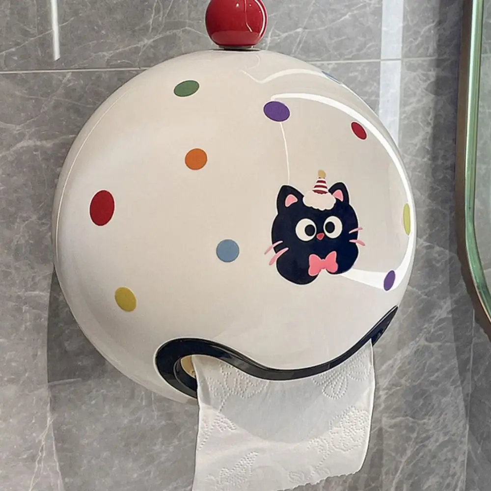 

Wall Mounted Toilet Tissue Box Waterproof Cute Roll Paper Storage Rack Punch-free Exquisite Napkin Storage Box Hotel