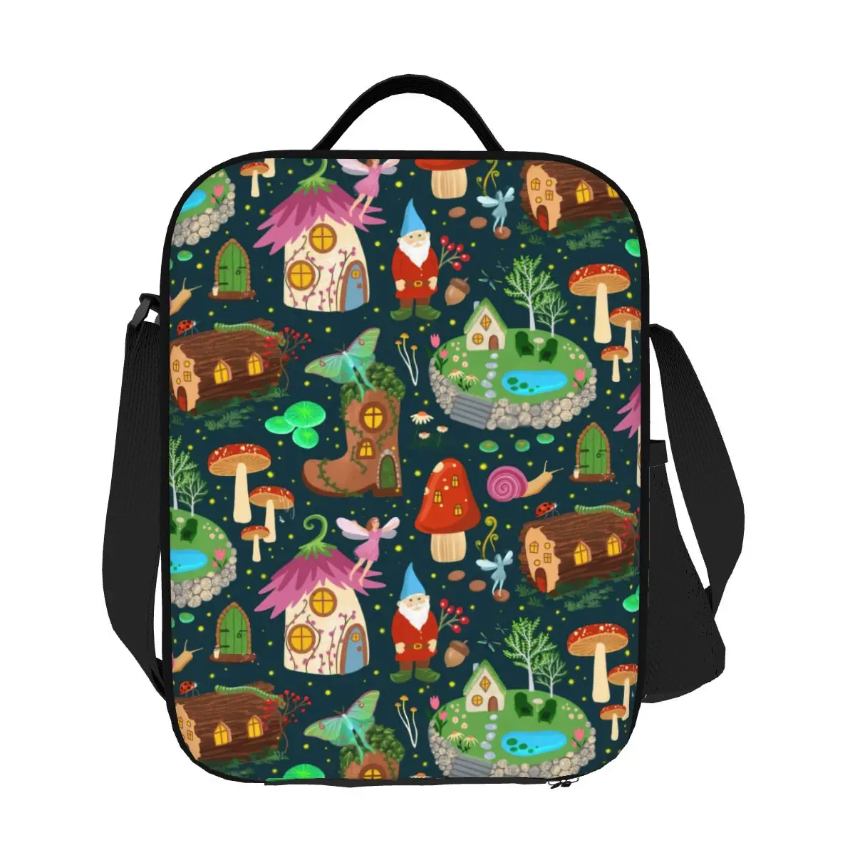 Garden Gnome Pattern Lunch Bags Isolados Térmicos para Mulheres, Tote de Almoço Portátil para Trabalho, Escola, Armazenamento de Viagem, Bento Food Box