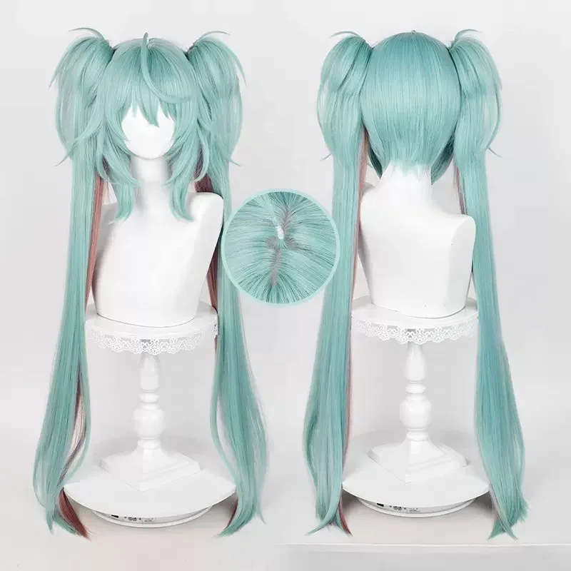 

Miku Rascal Wig Cosplay 100cm Long Curly Color Mixed Synthetic Anime Halloween Party Vocaloid Cosplay Ponytails Wig