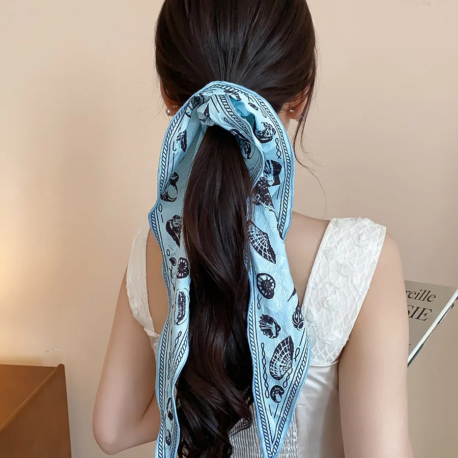 النسيج المطبوعة قوقعة شرابة الشعر حبل للنساء البوهيمي واسعة الساتان Scrunchie لطيف الساحرة إكسسوارات الشعر بالجملة ث