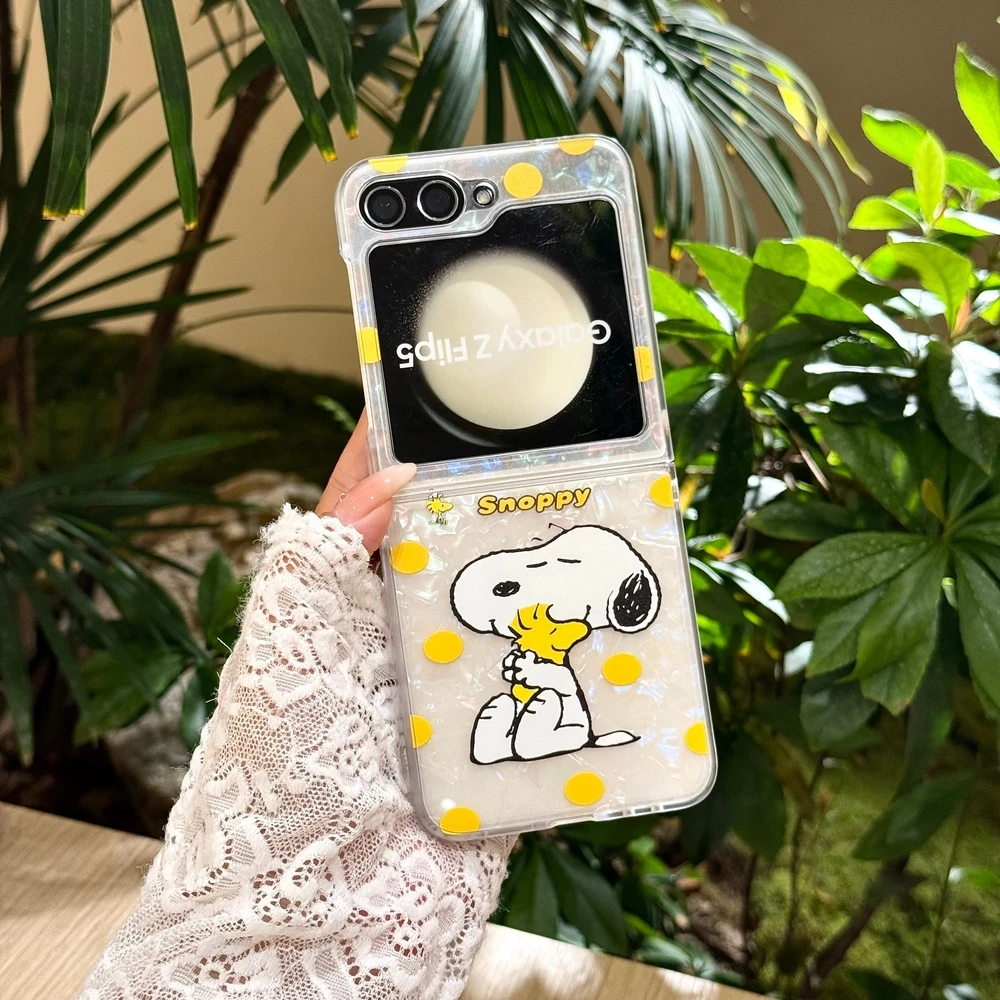 Cute Cartoon Peanut Snoopy Phone Case For Samsung Galaxy Z Flip 8 7 6 5 Case Soft TPU Back Cover For Z Flip 3 4 Cover - view 3
