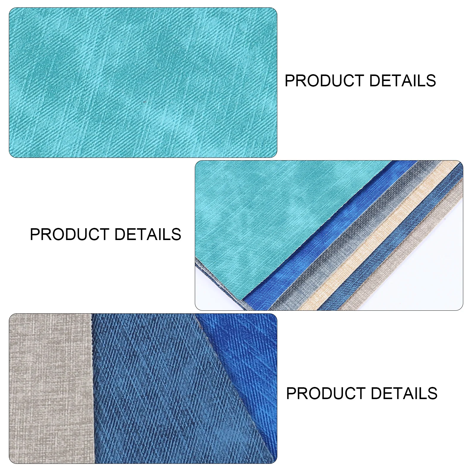 

6pcs Denim Fabric DIY Sewing Material Synthetic Kit H made Bow Tie Patchwork Decorative Sheets PU