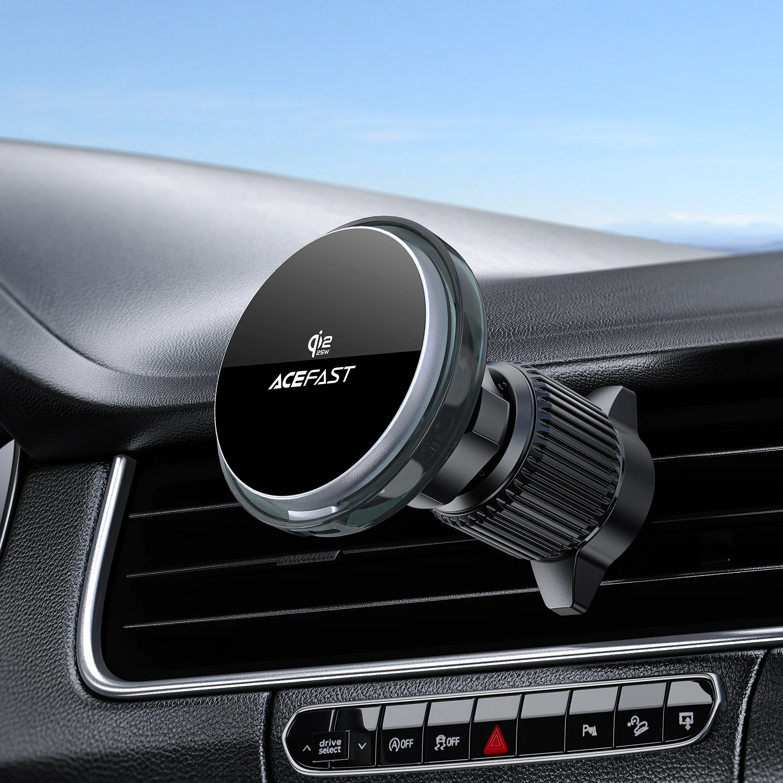 ACEFAST Qi2 25 واط المغناطيسي اللاسلكي شحن سريع حامل السيارة آيفون 17 16 برو ماكس شاحن لاسلكي تنفيس الهواء كليب لسامسونج