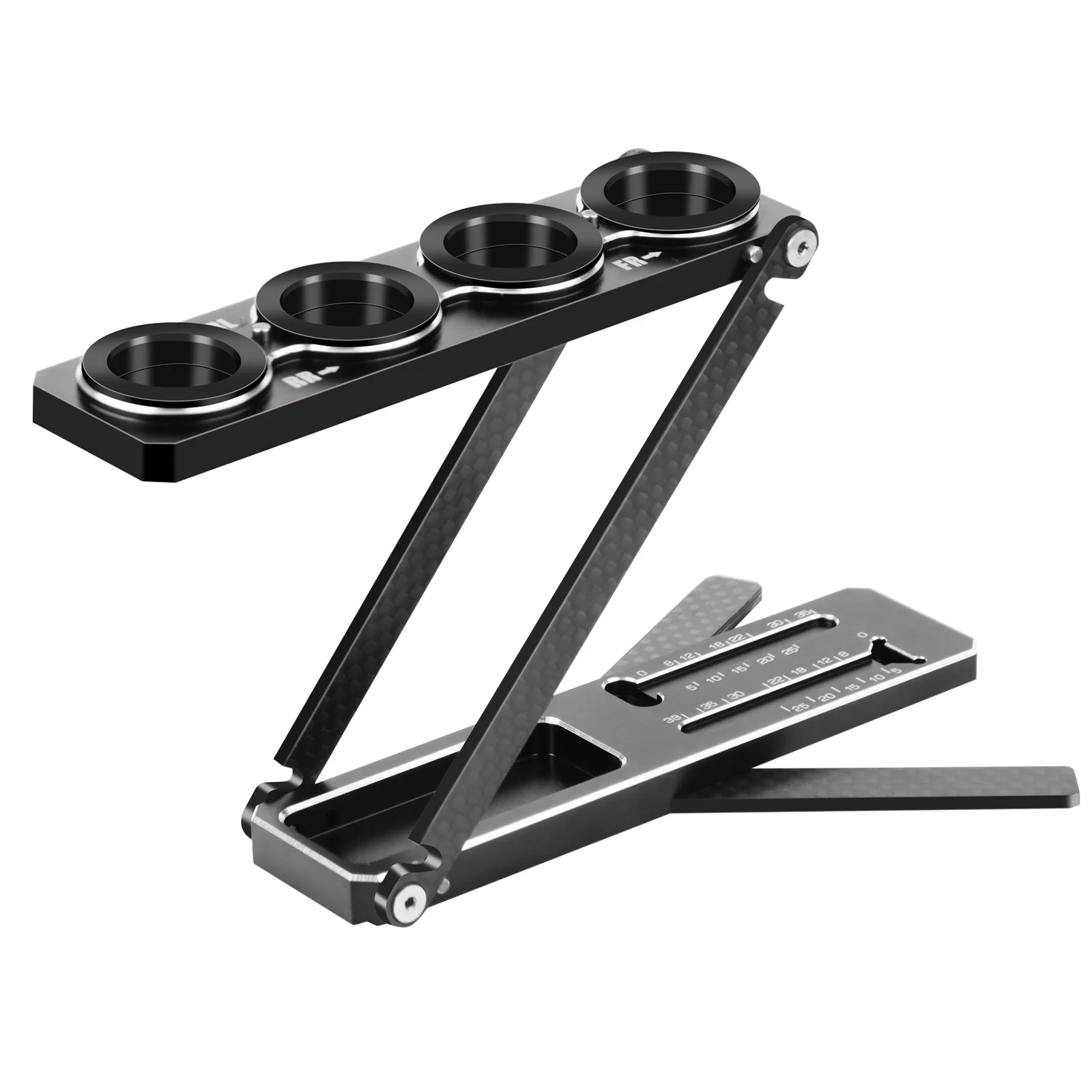 

RC Shock Stand Tool, Carbon Fiber Foldable RC Shock Tool for 1/10 RC Buggy 1/8 RC GT Off-Road On-Road Racing Car RC Parts, Black