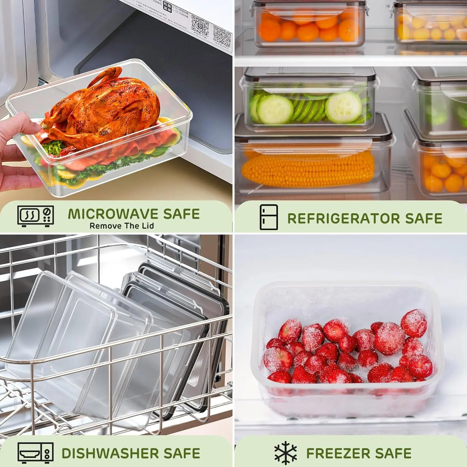 40 PCS Food Storage Containers with Lids Airtight (20 Lids &20 Containers) - Leakproof Meal-Prep Containers for Kitchen