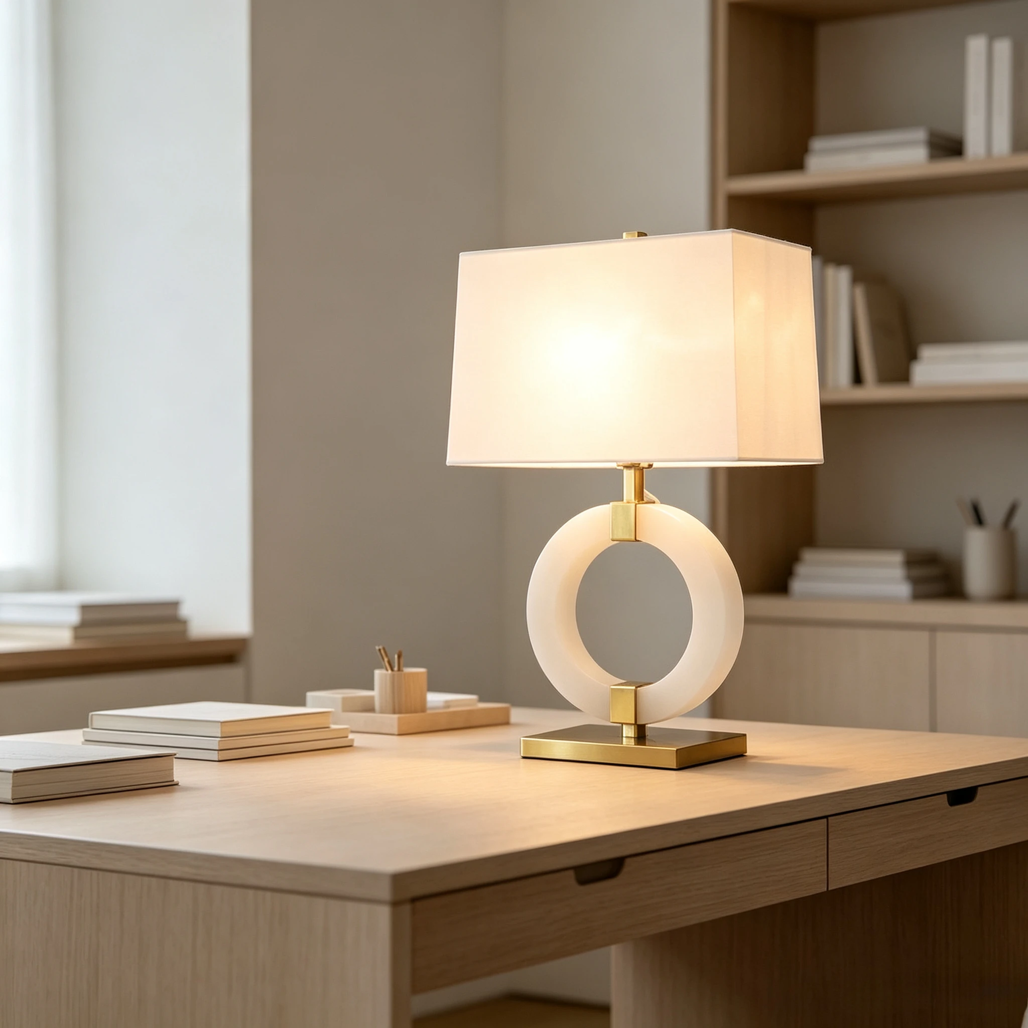 New Chinese Style Luxury Marble Led Lights Fixture Bedroom Beside Lamps Study Eye Protection Book Lighting Modern Novelty Light
