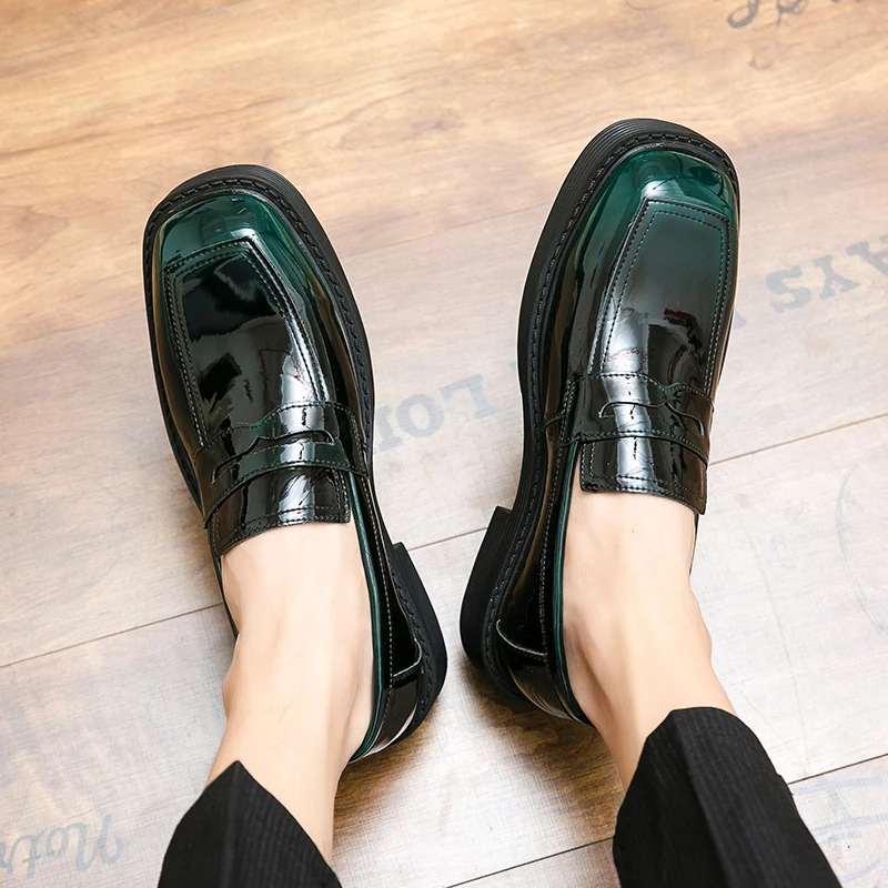 New Men Leather Shoes Height Elevator Shoes for Men Luxury Dress Shoes Slip on Business Comfortable Increase Wedding Loafers