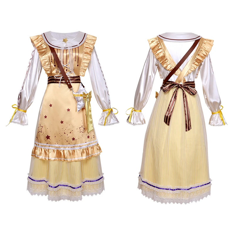 Gioco Anime Anne Lester Toy Merchant Costume Cosplay Parrucca luccicante Abito giallo Uniforme Set completo Donna adulta Kawaii Abito di Halloween