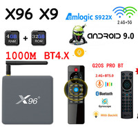 X96 X9 Android 9.0 TV BOX Amlogic S922X 1000M 2.4G 5G Wifi 8K DDR4 4GB32GB Set Top Box BT4.X Media Player vs TANIX X4 X98H PRO