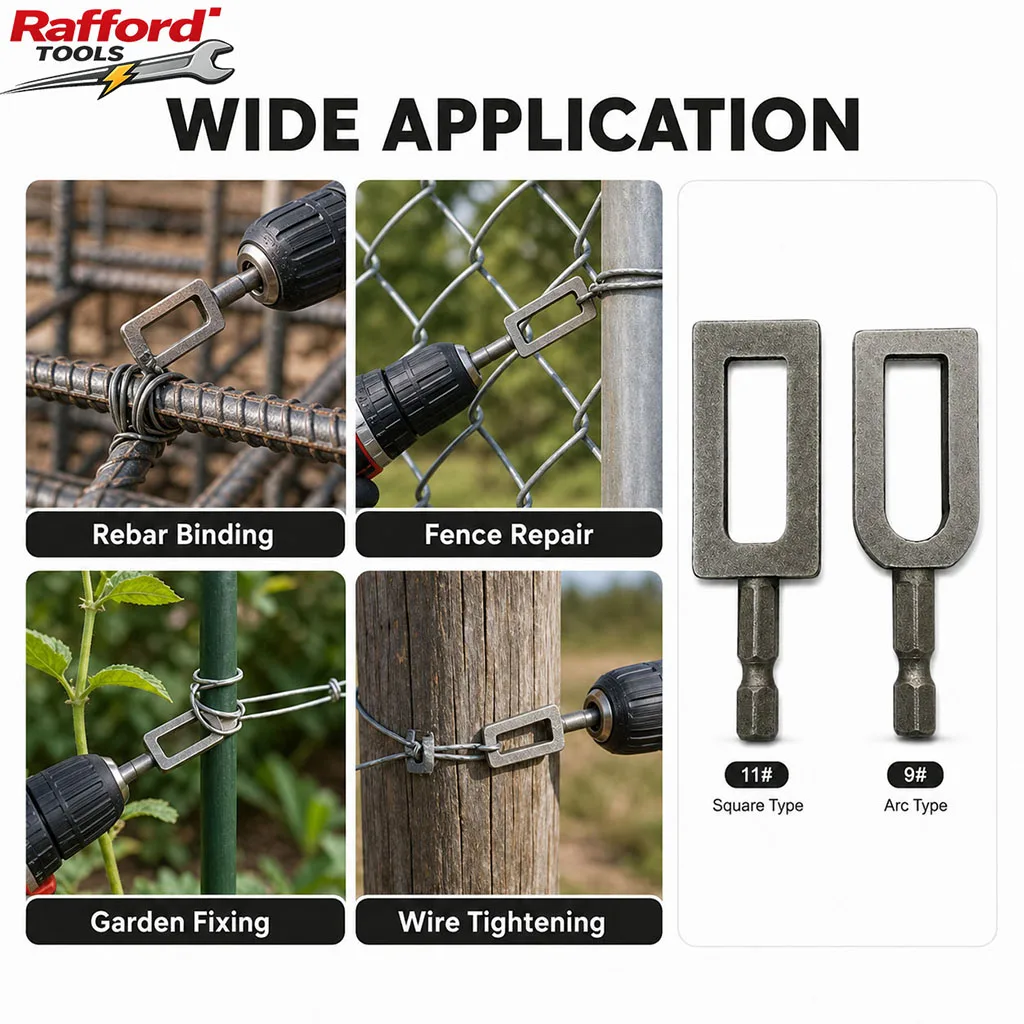 Electric Drill Wire Twister Tool For 9 & 11 Fence Wire Tying For Duty Drill Twisting Sleeve Drill Chuck Chain Link Fence Twister
