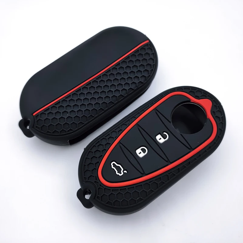 2025 High Quality Silicone Car Key Cover Skin Case for Alfa Romeo Mito Giulietta 159 GTA 3 Buttons Remote Protect Shell