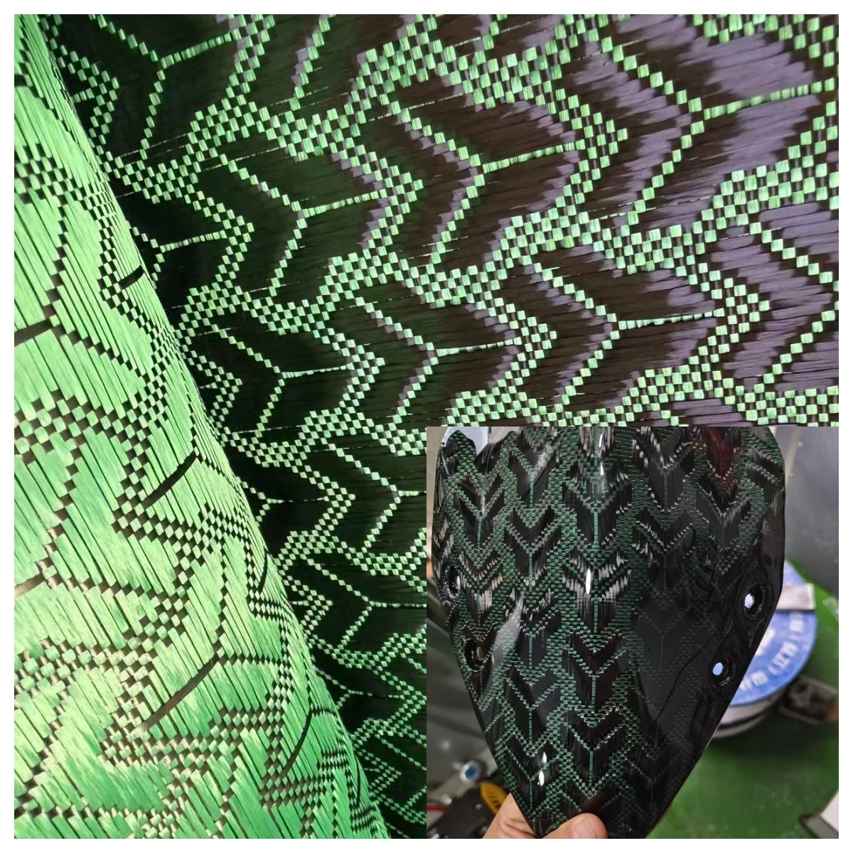 3k 240gsm real Mixed carbon fiber, triangular pattern 1m/40