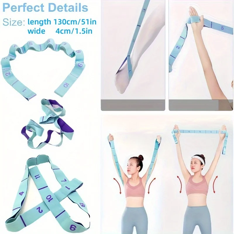 Yoga Digital Stretch Strap Open Shoulder Pull Rope Fitness Female Dance Split Stretch Booster Strap Back Pull Strap