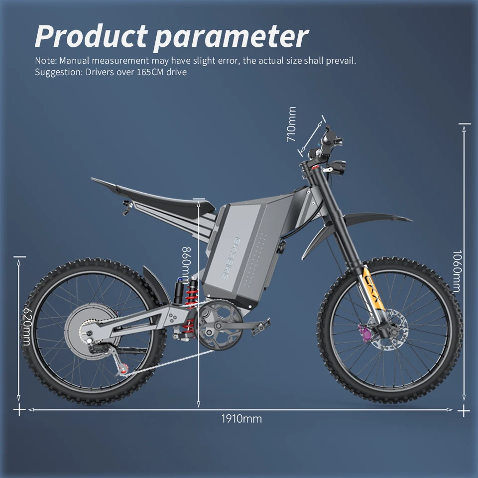 EKXBike GTS X22 Off-Road Ebike 85Kmh 8000W Brushless Motor, 72V30AH Lithium Battery, Readygo Ebike Adult Electric Motorcycle image 6