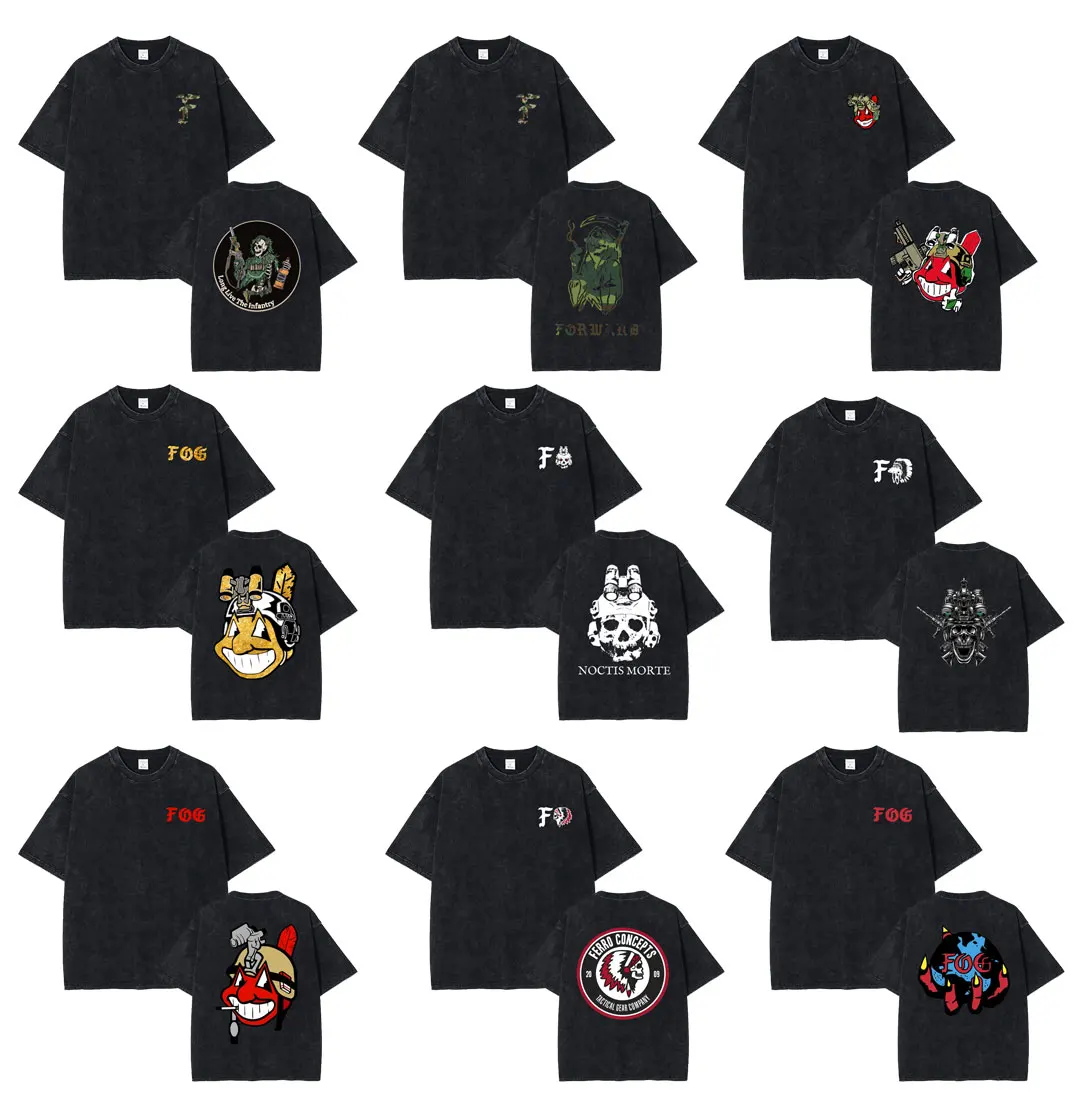 

Forward Observations Group Washed Vintage T-shirt Men Women Punk Gothic Oversized Streetwear Male Horror Skeleton Graphic Tshirt