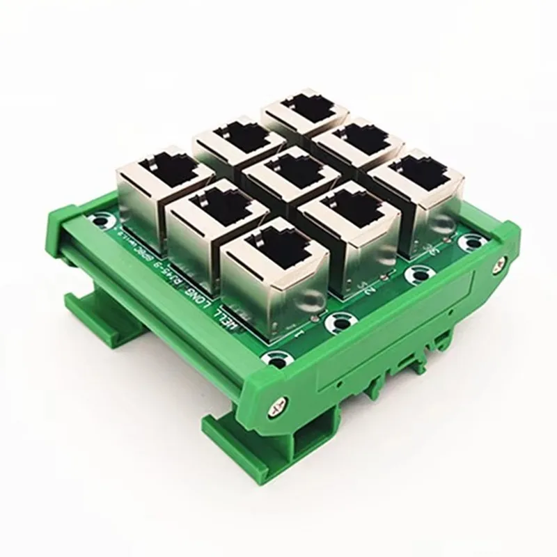 RJ45 8P8C Jack 9-Way Buss Breakout Board,Terminal Block, Connector.