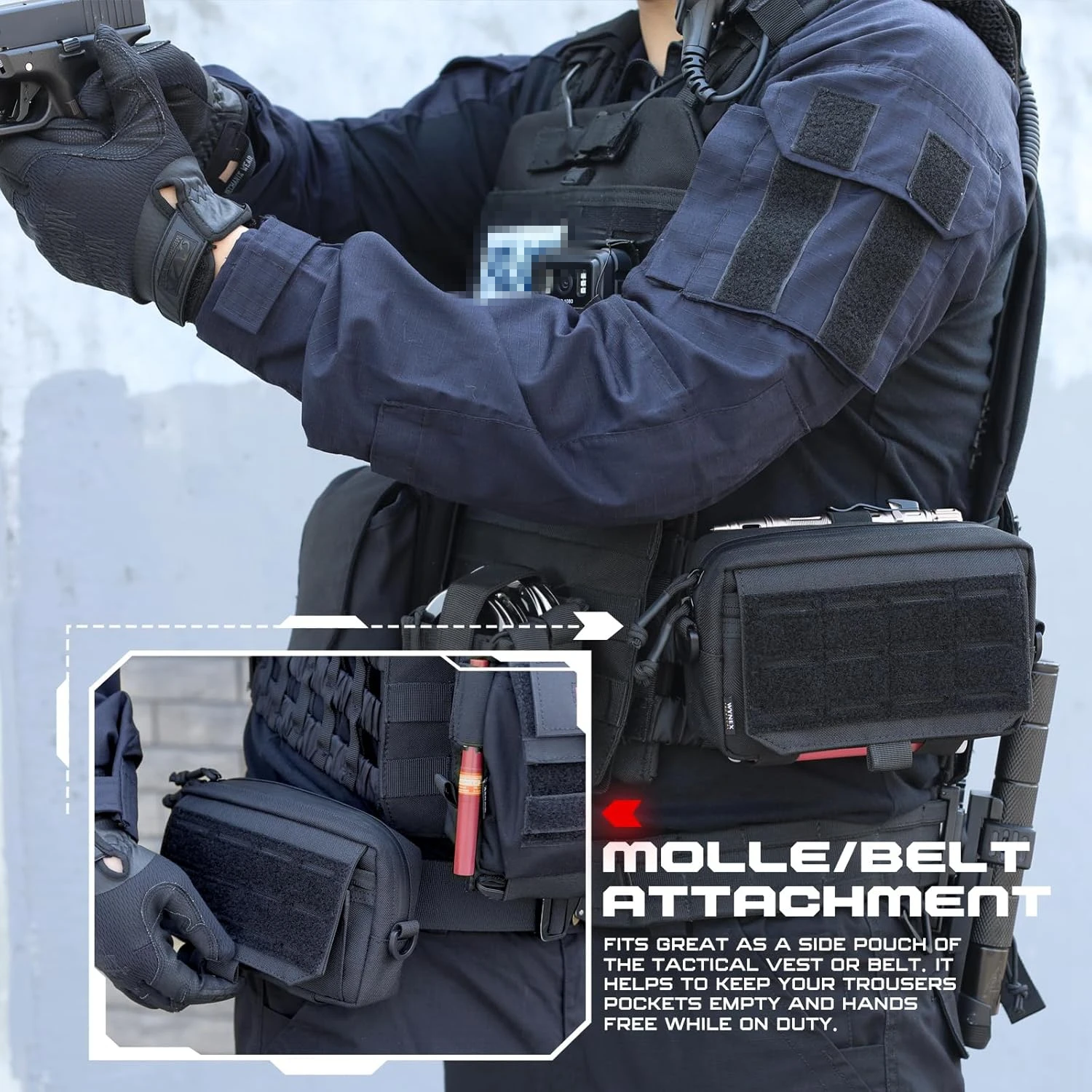 Tactical Molle Admin Pouch Laser Cut EDC Modular Pouch for Outdoor, Survival, Daily Carry Medical EMT Waist Bag