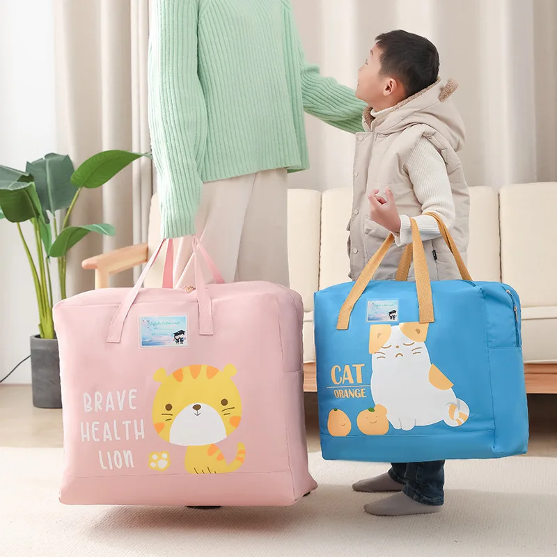 

Kindergarten Quilt Storage Bag Handheld Dustproof and Moisture proof Children's Cartoon Quilt Bag Organizer Clothing Moving Bag