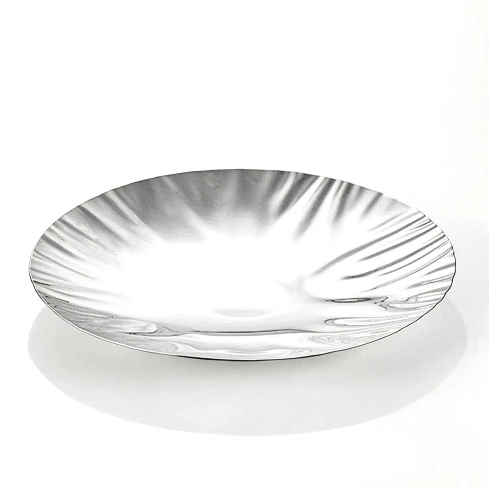 Industrial Bowl Bright Silver 304 Stainless Steel Decorative Fruit Plate Metal Fruit Bowl for Entryway Keys and Decor