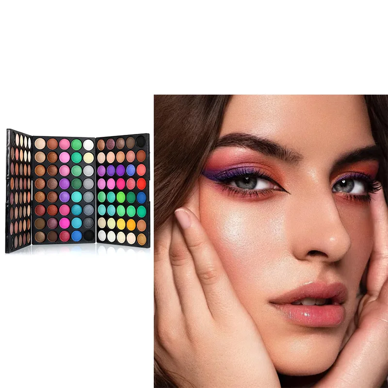 لوحة ظلال عيون لامعة مكونة من 120 لونًا، ظلال عيون احترافية للمسرح، تدوم طويلاً، مقاومة للماء، مستحضرات تجميل للنساء
