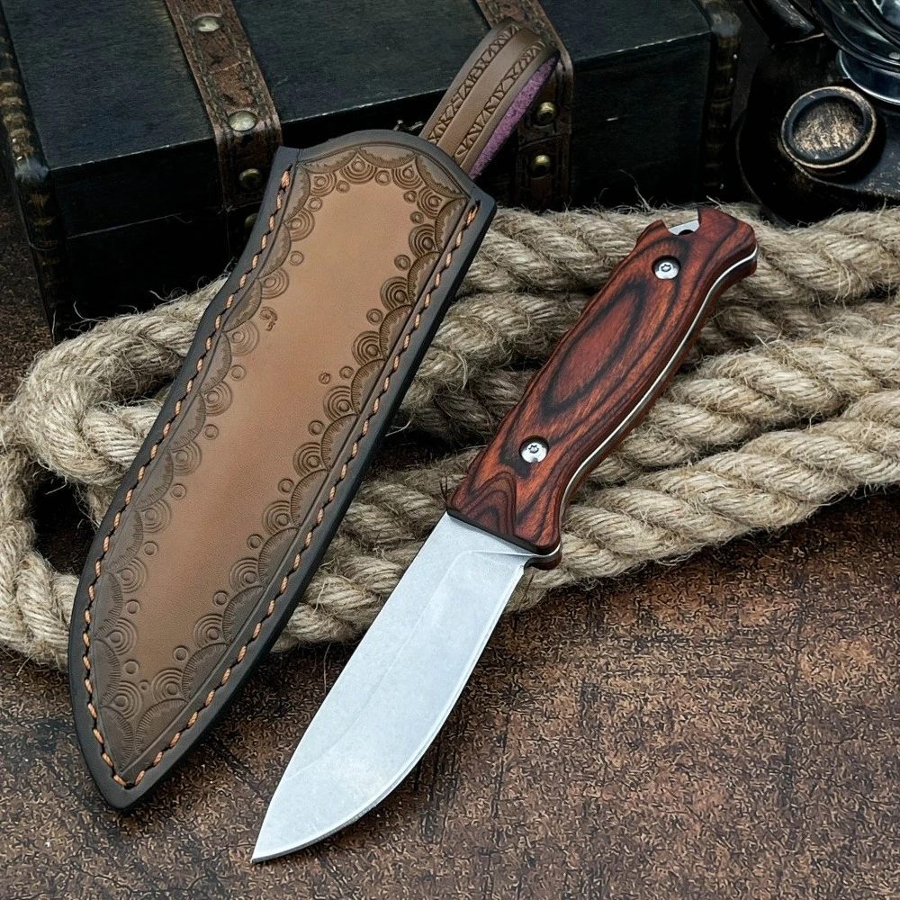 

BM 15002 Нож с фиксированным лезвием и кожаным ножнами CPM-S30V Лезвие с деревянной ручкой Охота На открытом воздухе Выживание Кемпинг EDC Инструменты Мужской подарок