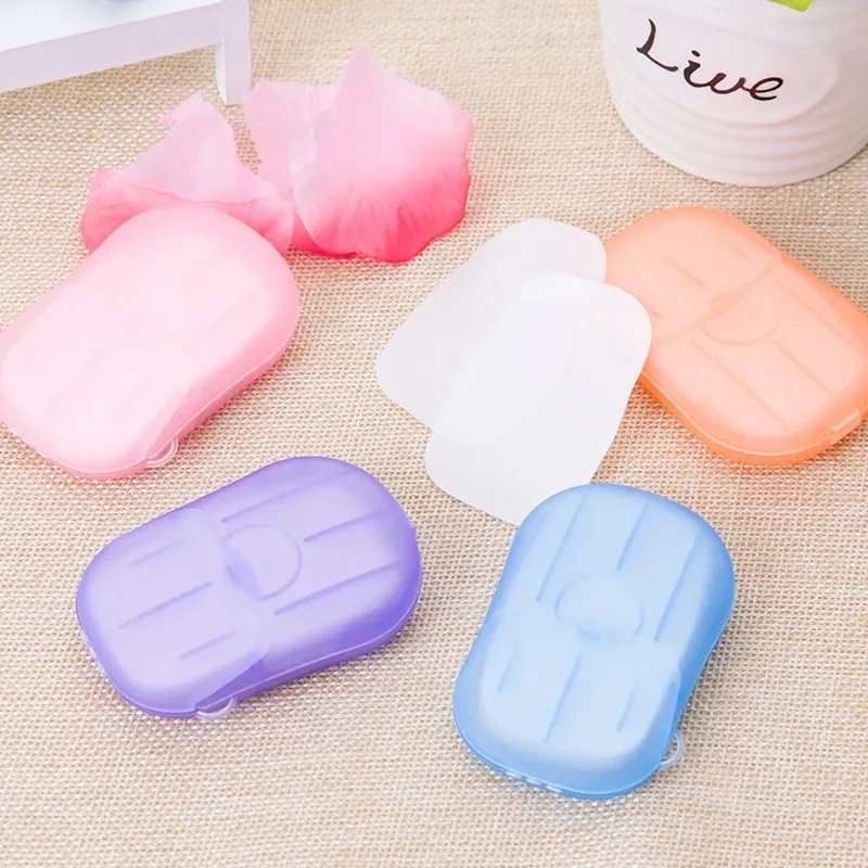 Color Random Disposable Soap Paper Flakes Soap Paper Washing Cleaning Hands for Kitchen Toilets Outdoor Travel Camping Hiki