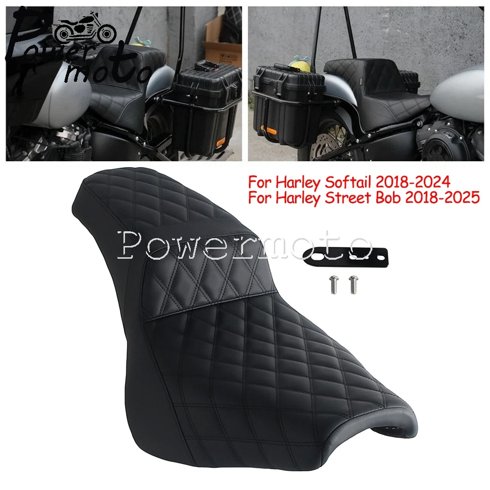 For Heritage Classic 107 114 FLHC FLHCS Street Bob 107 114 FXBB FXBBS 2018 19-2025  Front Rear Driver Passenger Seat Replacement - view 2