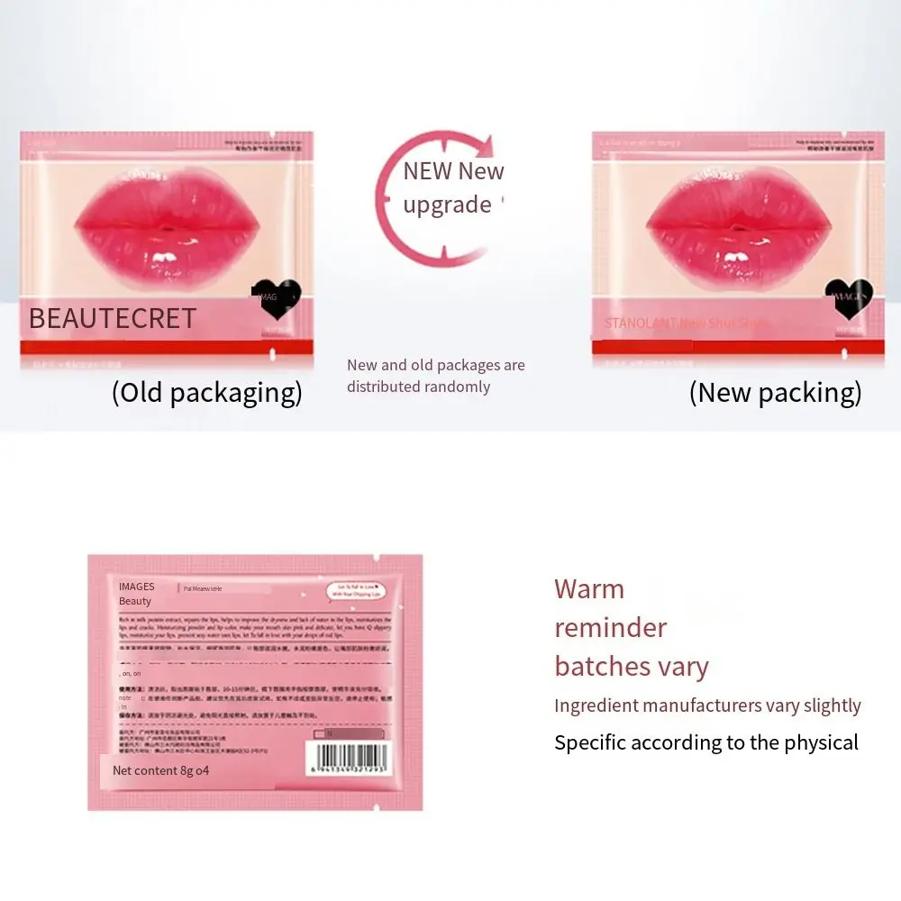 10 Stuks Schoonheid Reparatie Kristal Collageen Lipmasker Anti-Rimpel Scheuren Lipverzorging Masker Helderder Voedende Labiale Gel Patch Huidverzorging