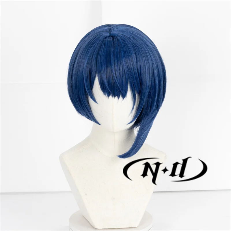 تأثيري شعر مستعار قصير أزرق لعبة هزلية يخدع حزب هالوين ، الشعر الاصطناعي ، ند كيريتاني هاروكا ، مشروع سيكاي