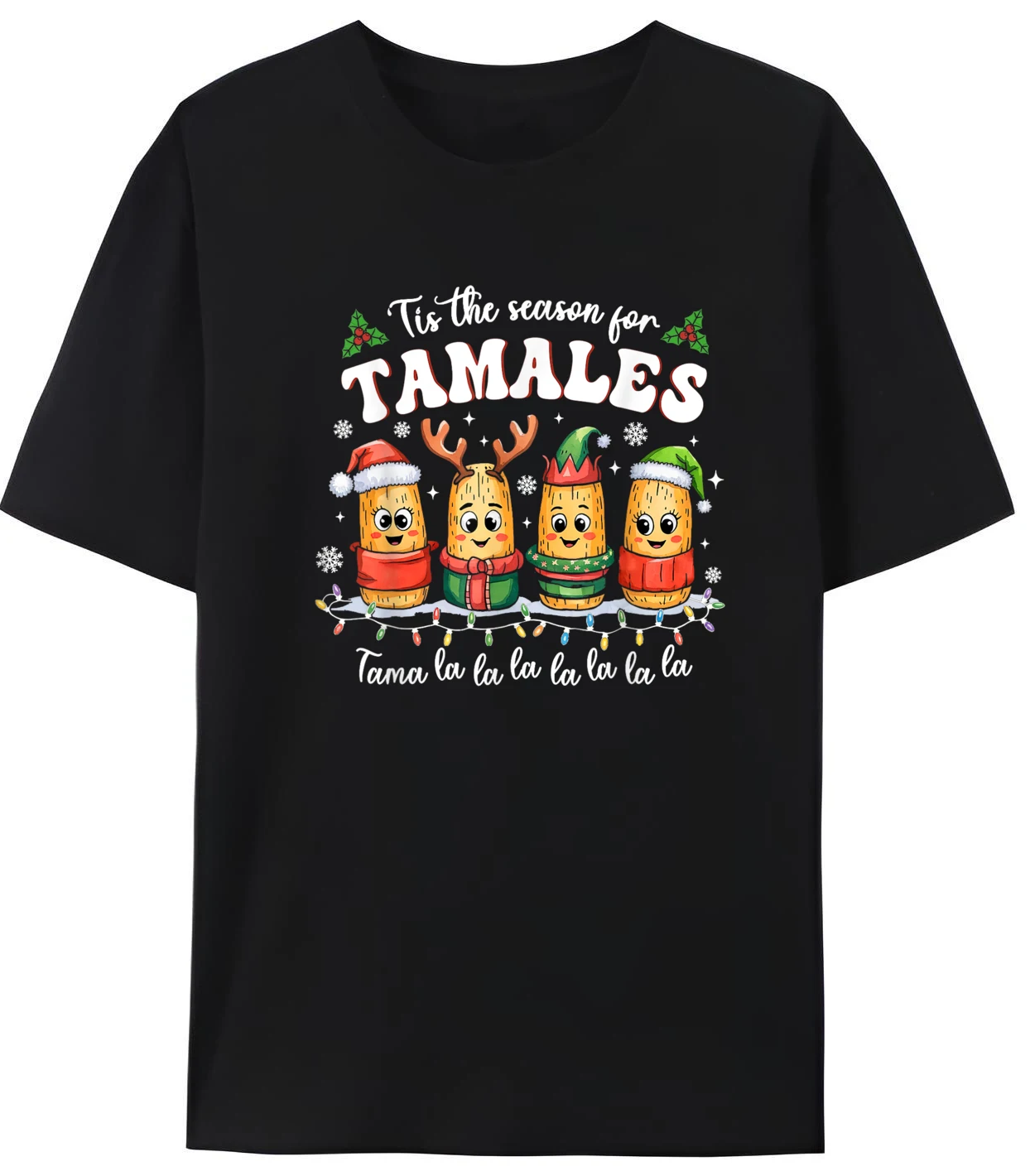 

Tis The Season For Tamales Mexican Christmas Trendy Graphic Tees For Men 100% Cotton T Shirt Casual Summer Tops