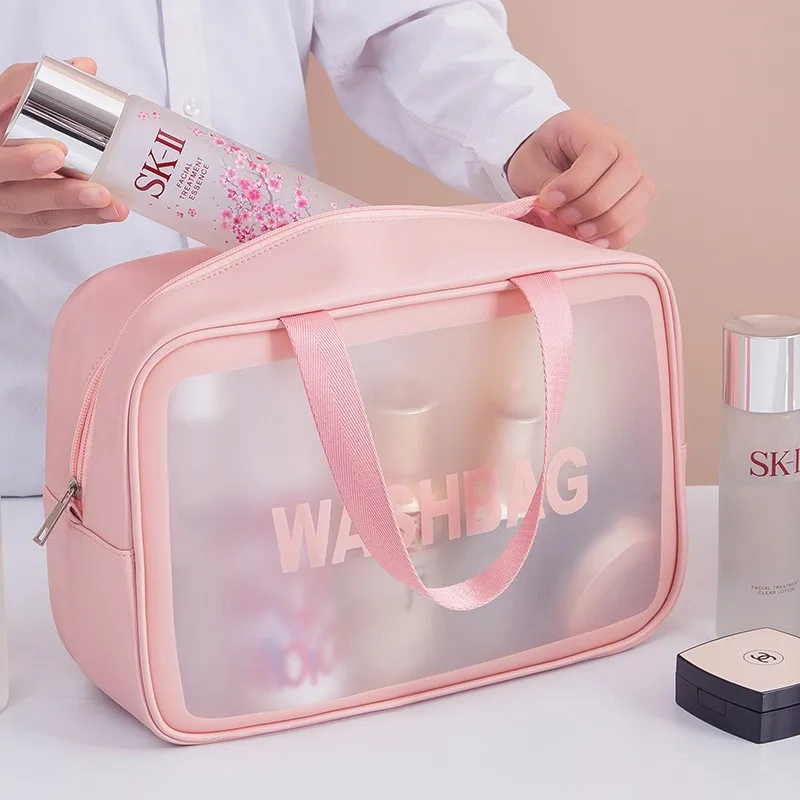 

Frosted PVC Makeup Bag Three-piece Set, Travel Portable Wash Bag, Large-capacity Cosmetic Storage Bag Makeup Organizer