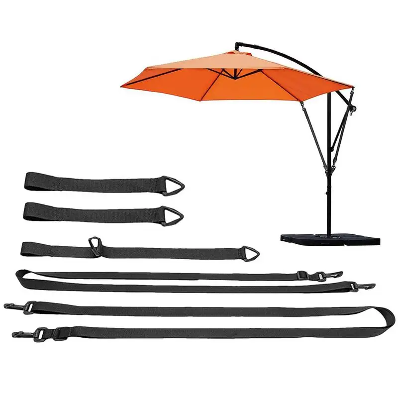 

1set Umbrella Wind Stabilizer Strap Patio Umbrella Wind Protection For Large Cantilever Umbrellas Adjustable Fixed Band