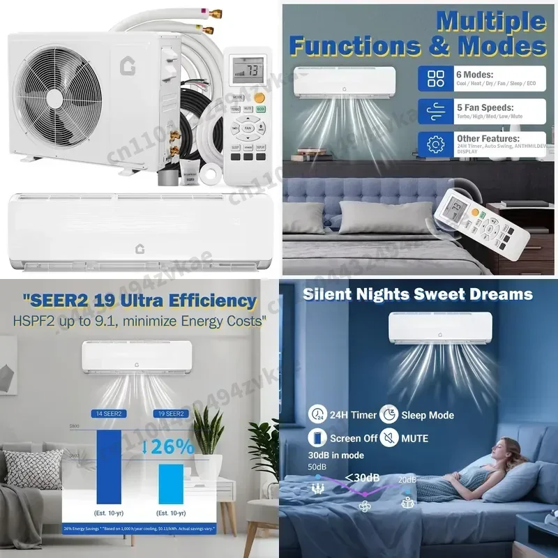 2026 hot sale 18000 BTU Mini Split Air Conditioner Heat Pump System for 19 SEER2 230V Ductless AC Cool Up to 1250 Sq Ft