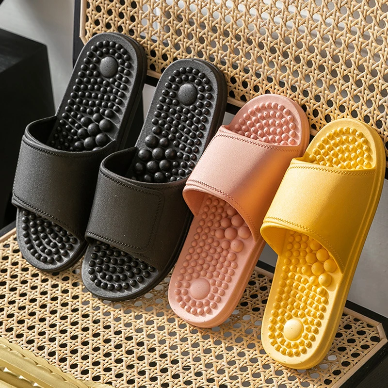 Women's Slippers Summer Non-slip Slippers Soft Bottom Home Indoor Wear-resistant Bathroom Massage Slippers Men's Slippers Couple