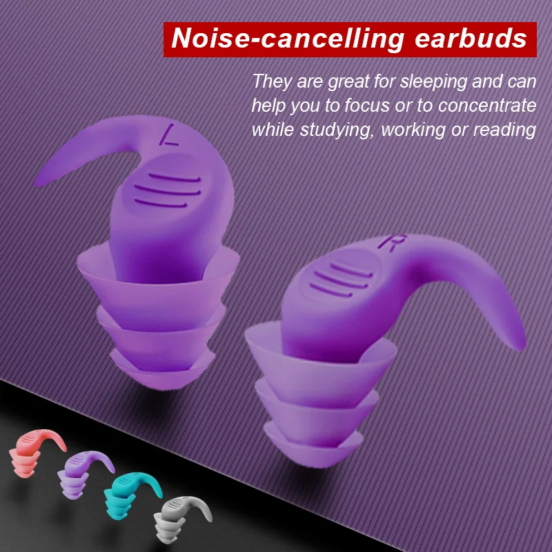 Anti Noise Silicone Earplugs filter Waterproof Swimming Ear Plugs For Sleeping Diving nappers Soft Comfort Acoustic Ear Plugs