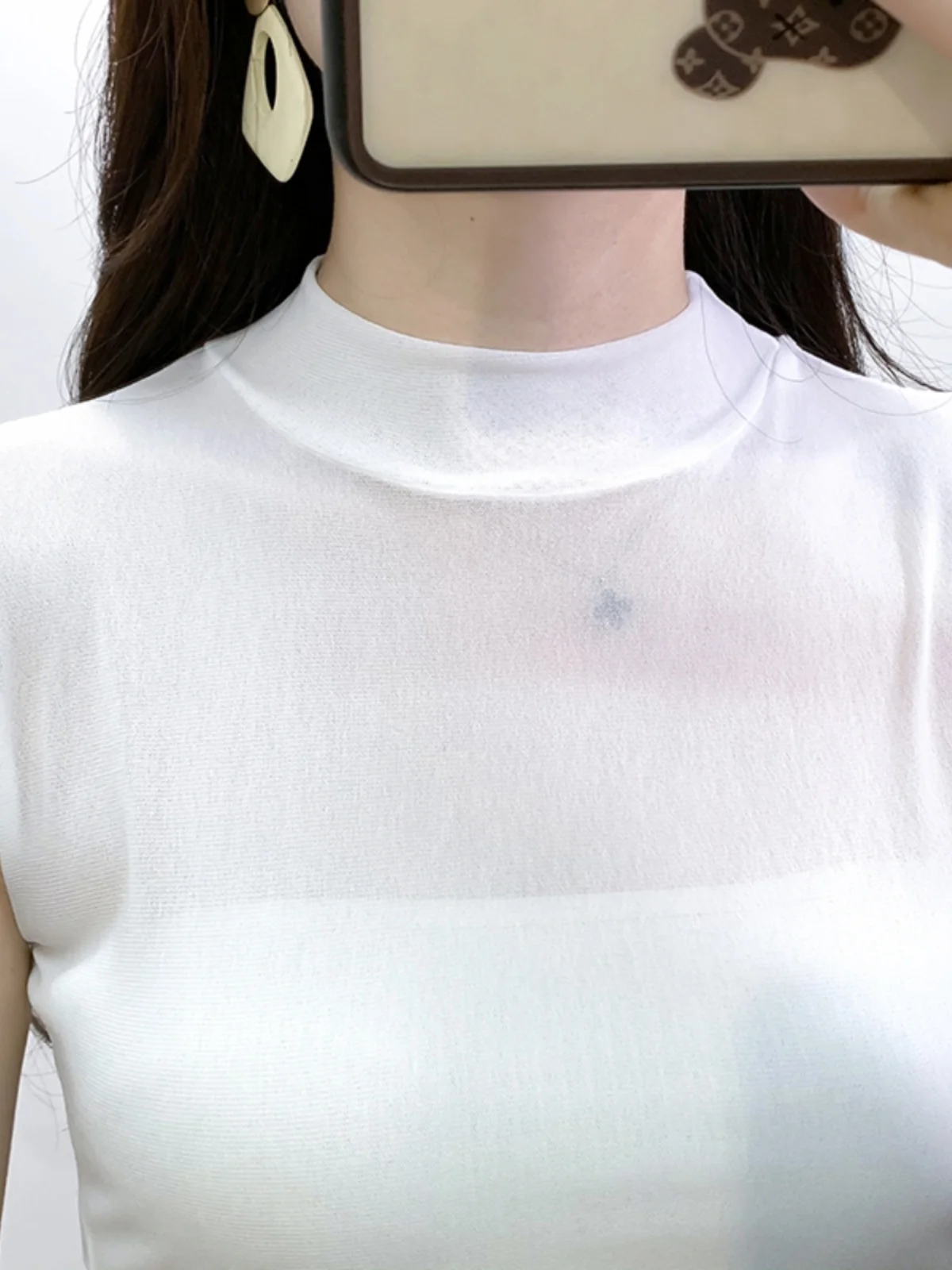 Decorative Lace Stand Collar Half High Neck Fake Shirt Collar Women's Base Layer Sweater Shirt Inner Wear Denim Fabric Commut...
