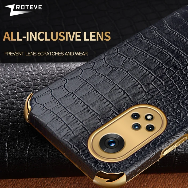 Etui Nova9 Zroteve Crocodile Leather Plating Soft Cover do Huawei Nova 9 SE 8 8i Y60 Y70 Plus Y71 Y90 Nova8 Nova9SE Etui na telefon