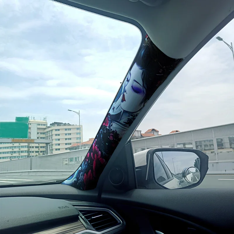 

New Universal Car Modification, Flower Arm Beauty Style Car Interior Creative Stickers, Car Roof ABC Pillar Modification.