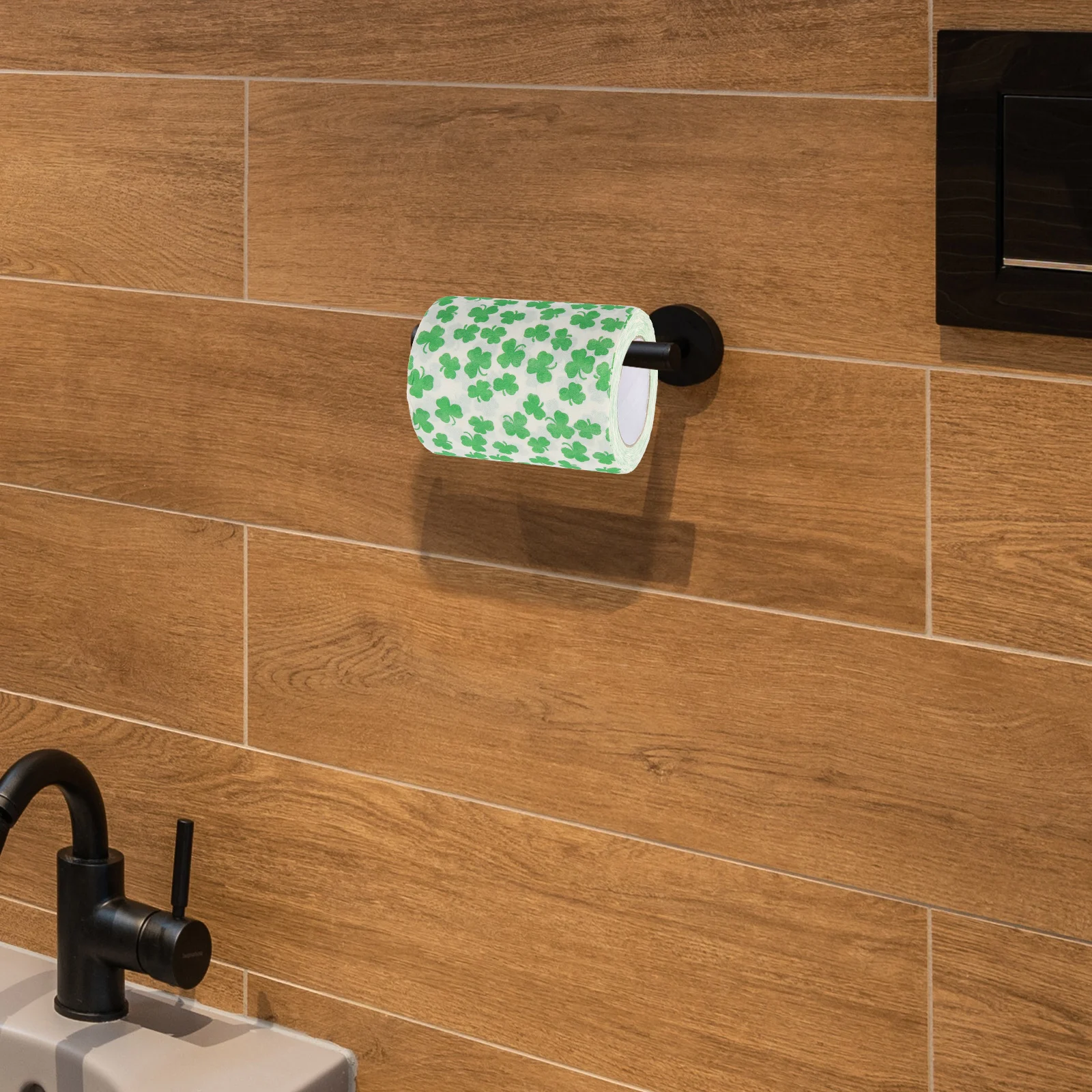 

2 Rolls Clover Toilet Paper Wood Pulp Premium Bathroom Tissue Soft Hypoallergenic Bulk Pack Durable Pattern Printed Handkerchief