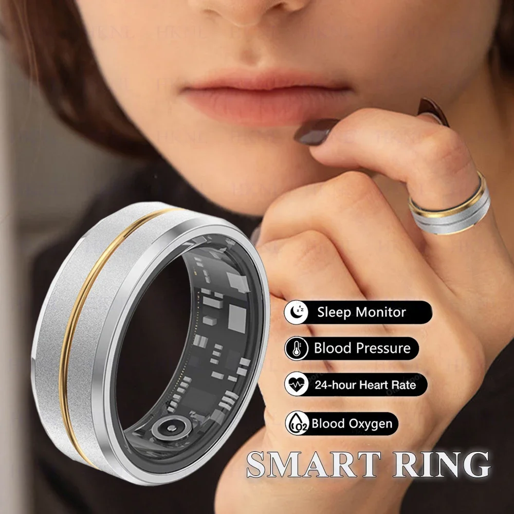 

Men Women Smart Ring Heart Rate Blood Pressure Blood Oxygen Temperature Sleep Calorie Health Multilingual Stepping Digital Rings