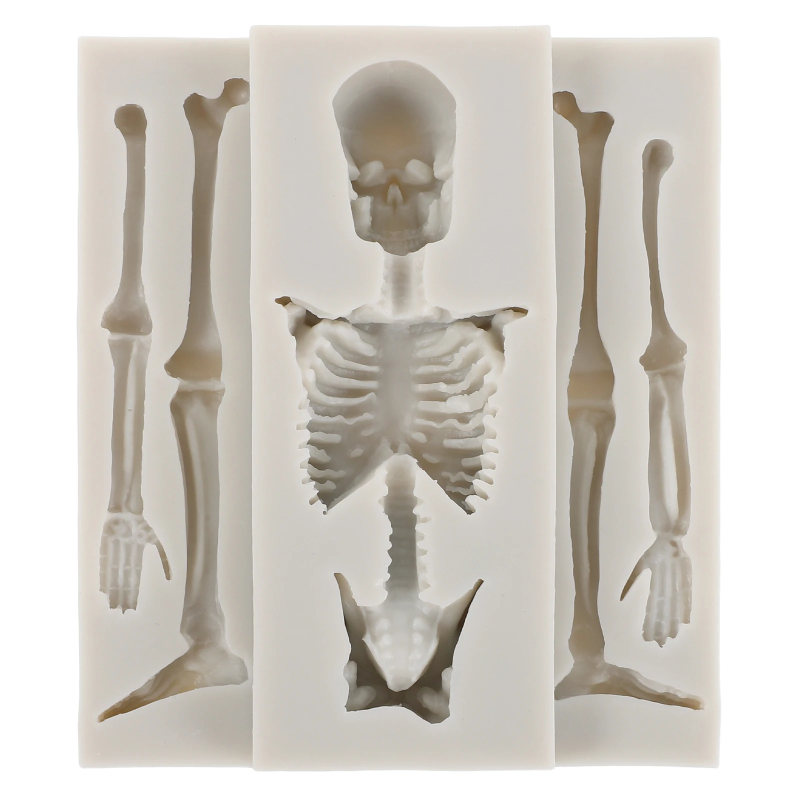 

2 Pcs Halloween Baking Mold Chocolate Skull Cookie Molds Bone Biscuit Decorate Candy Grey