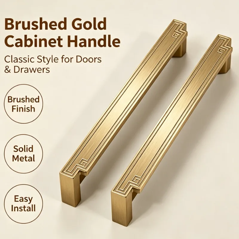 New Chinese Style Cabinet Handle Zinc Alloy Drawer Pull For Wardrobe Kitchen Cupboard Furniture Hardware Gold Bronze Finish